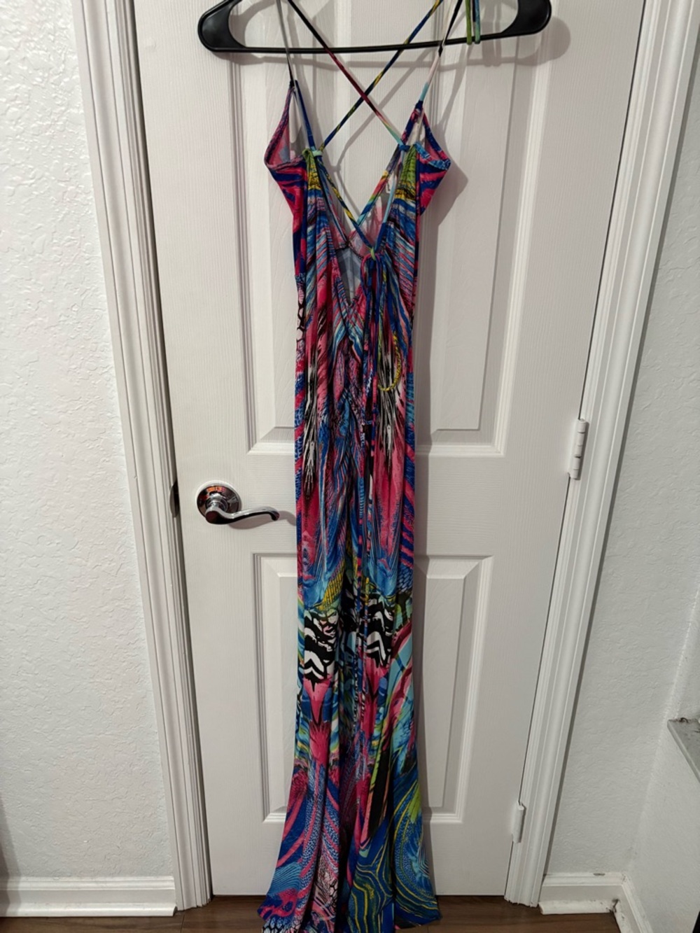 Vibrant Multi-Color Strappy Maxi Dress - Picture 2 of 2